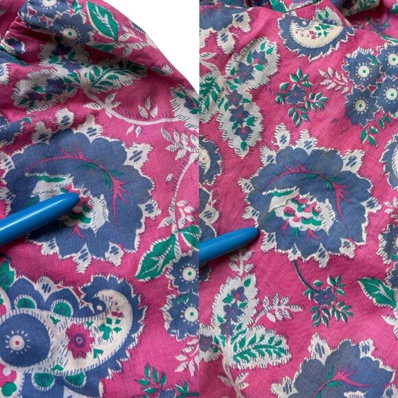 80s Vintage Laura Ashley Dress Puff Sleeve Paisley Floral Pleat Prep Cottage. - Picture 11 of 11